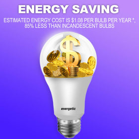 Energetic Lighting non-dimmable LED bulb delivering steady light in a living room