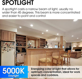 Energetic Lighting PAR38 LED bulb displaying a 40-degree beam angle for focused lighting.