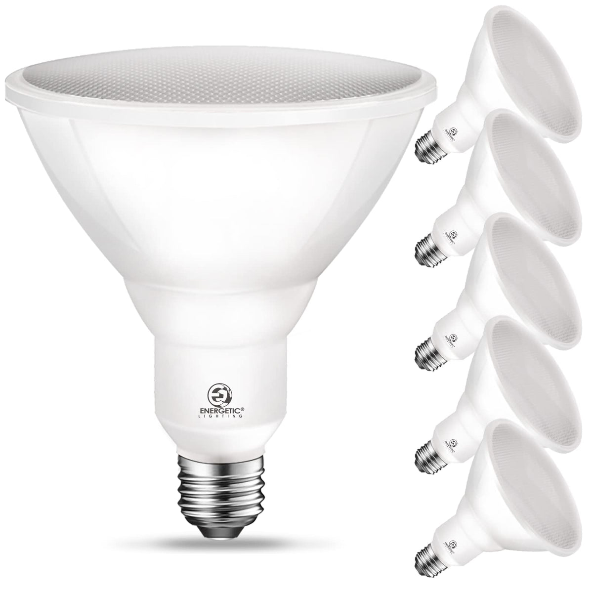 Energetic Lighting PAR38 LED Flood Bulb delivers 900 lumens for bright outdoor lighting.