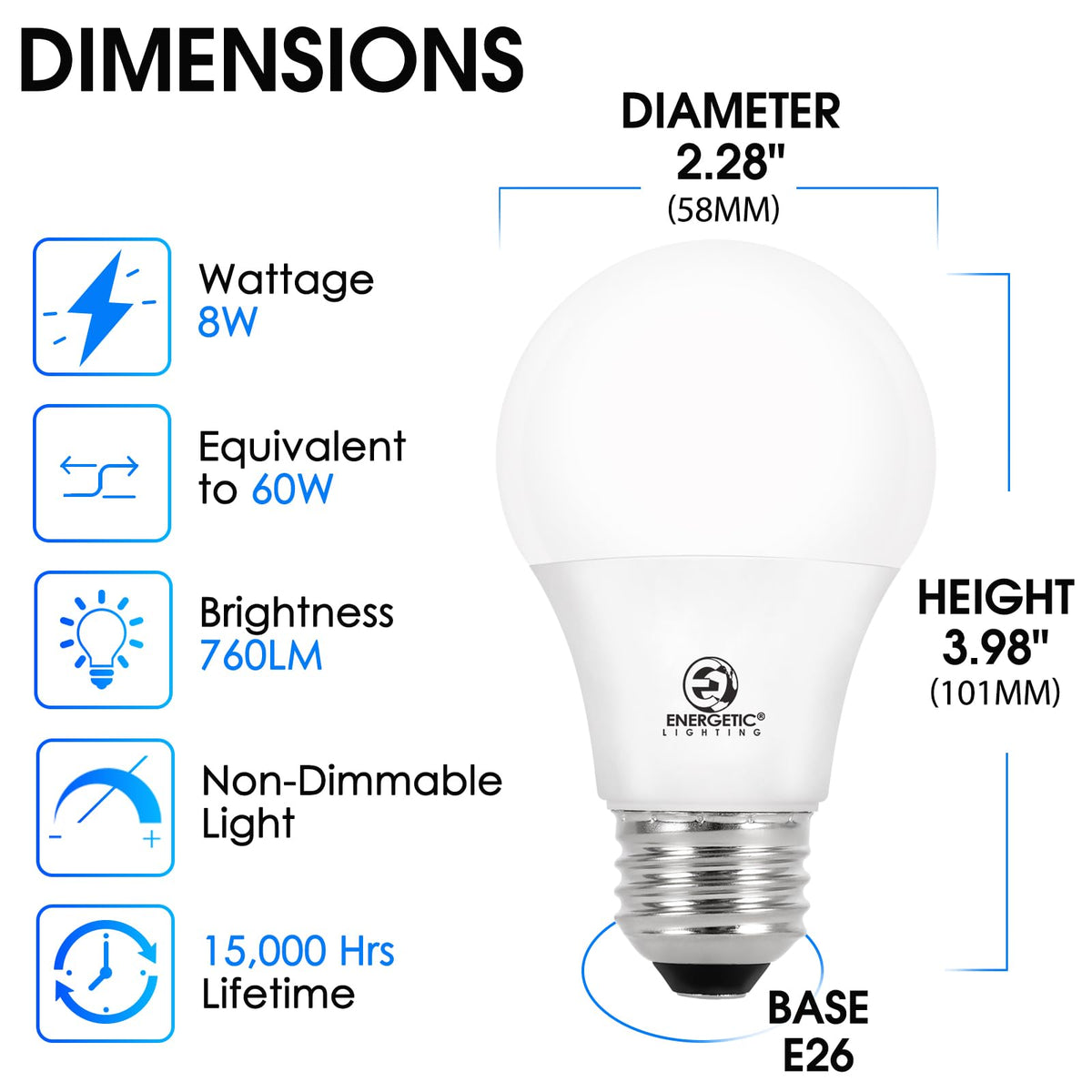 Energetic Lighting soft white 2700K glow in a cozy living room
