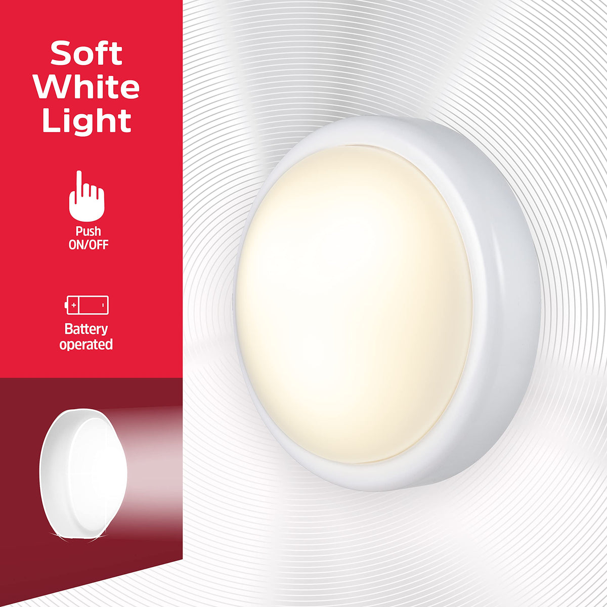 Energizer 4-pack tap lights for multi-room lighting in closets and cabinets.