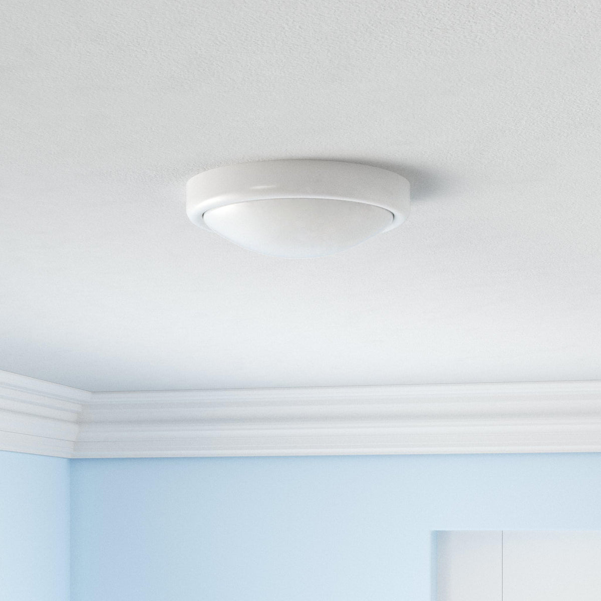 Energizer battery-operated LED tap light mounted under cabinet for quick pantry illumination.