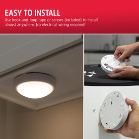 Energizer compact tap light suitable for tight storage spaces.