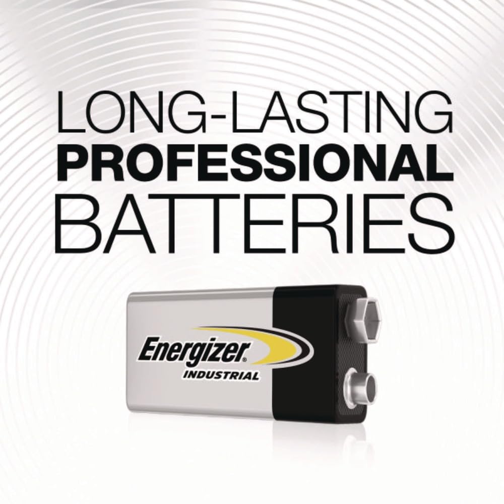 Energizer EVEEN22 industrial pack of 9V batteries for heavy-use devices.