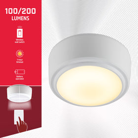 Energizer LED ceiling light at 100 lumens for longer battery life.