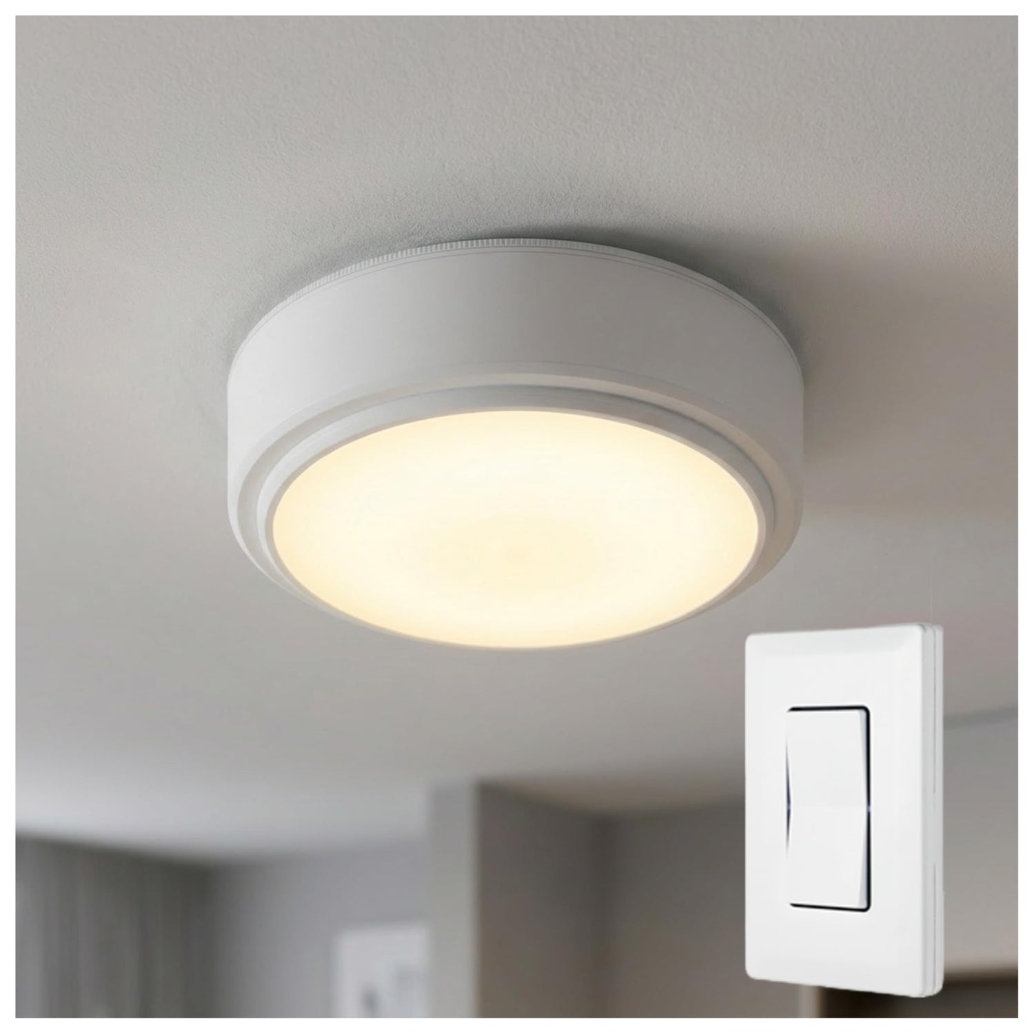 Energizer LED ceiling light at 200 lumens for bright room illumination.
