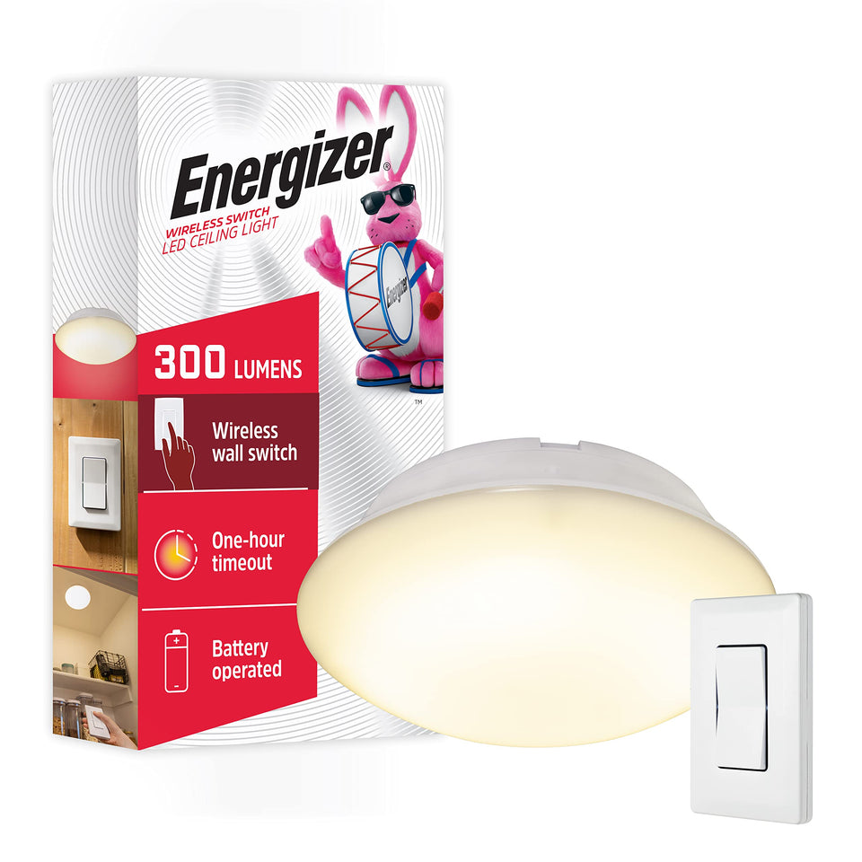 Energizer LED ceiling light with diffused brightness ideal for laundry rooms and closets