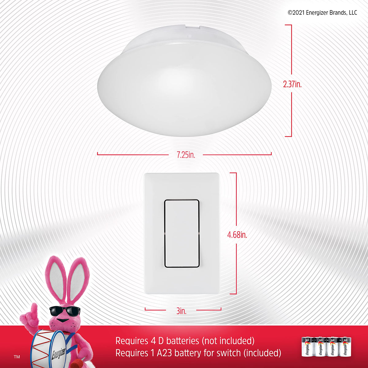 Energizer LED ceiling light suited for garages, basements, and laundry spaces