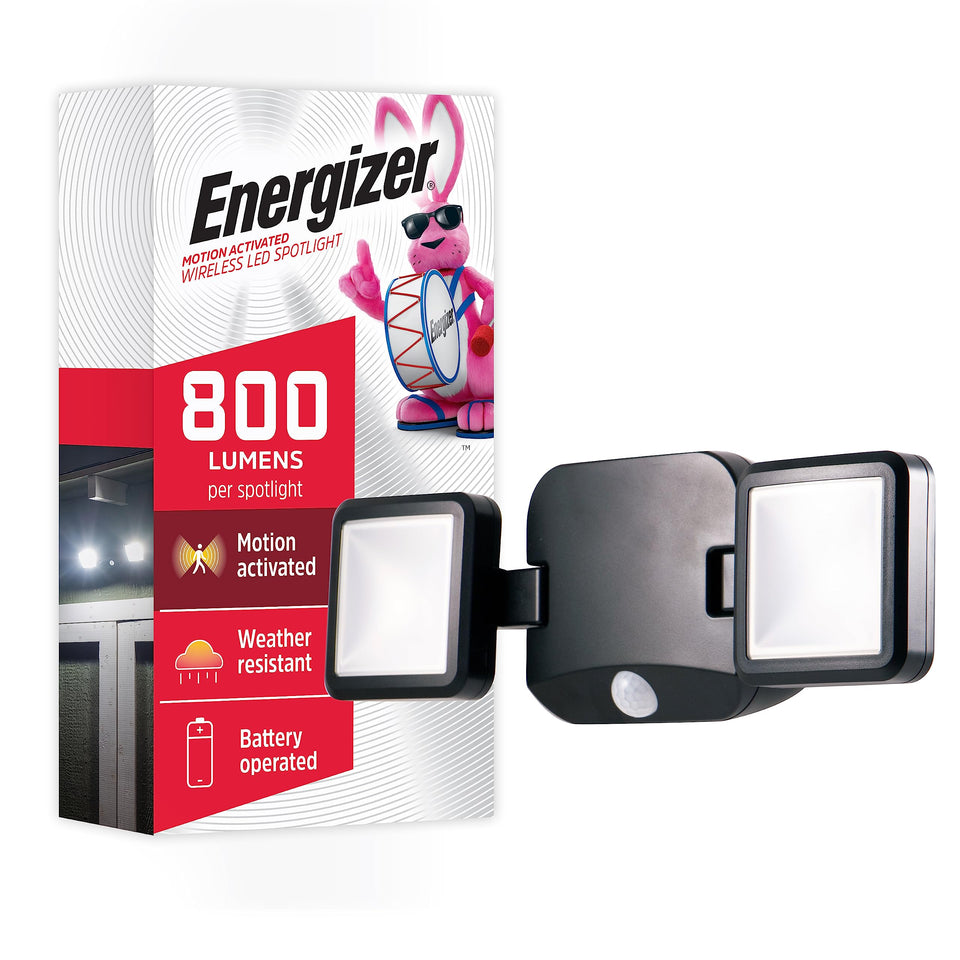 Energizer LED flood light with two heads for flexible outdoor illumination
