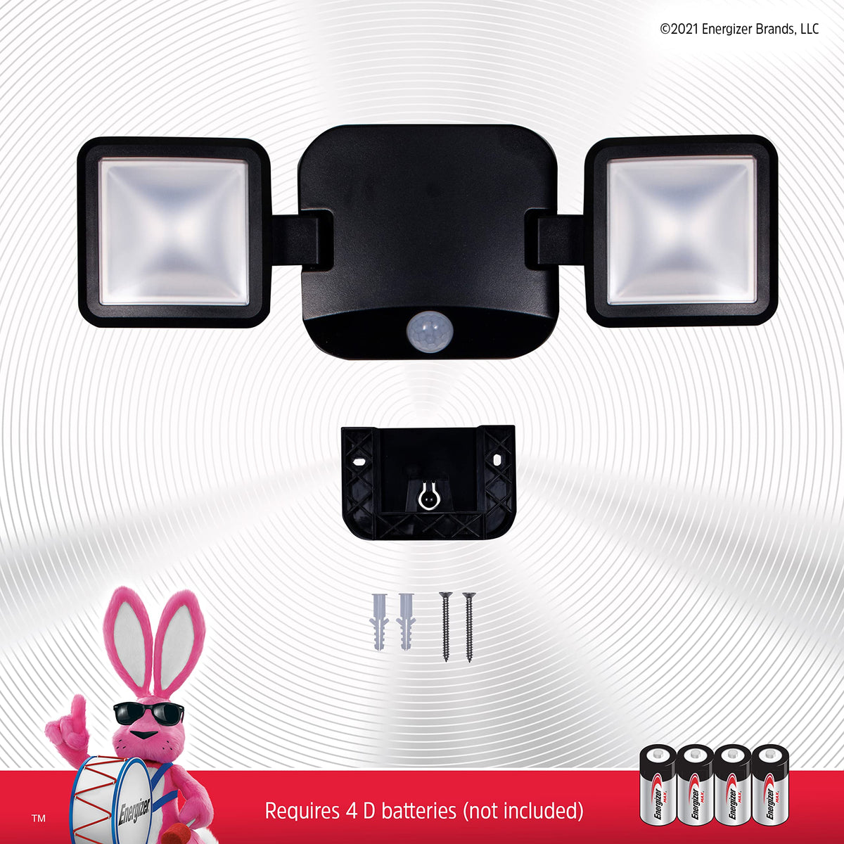 Energizer mounting plate and hardware included for quick setup