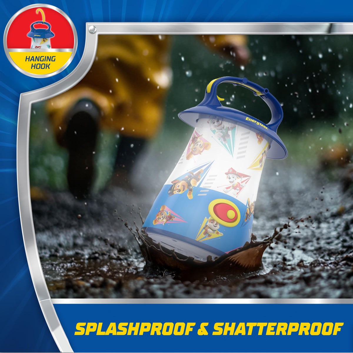 Energizer PAW Patrol lantern IPX4 splash resistance for outdoor play