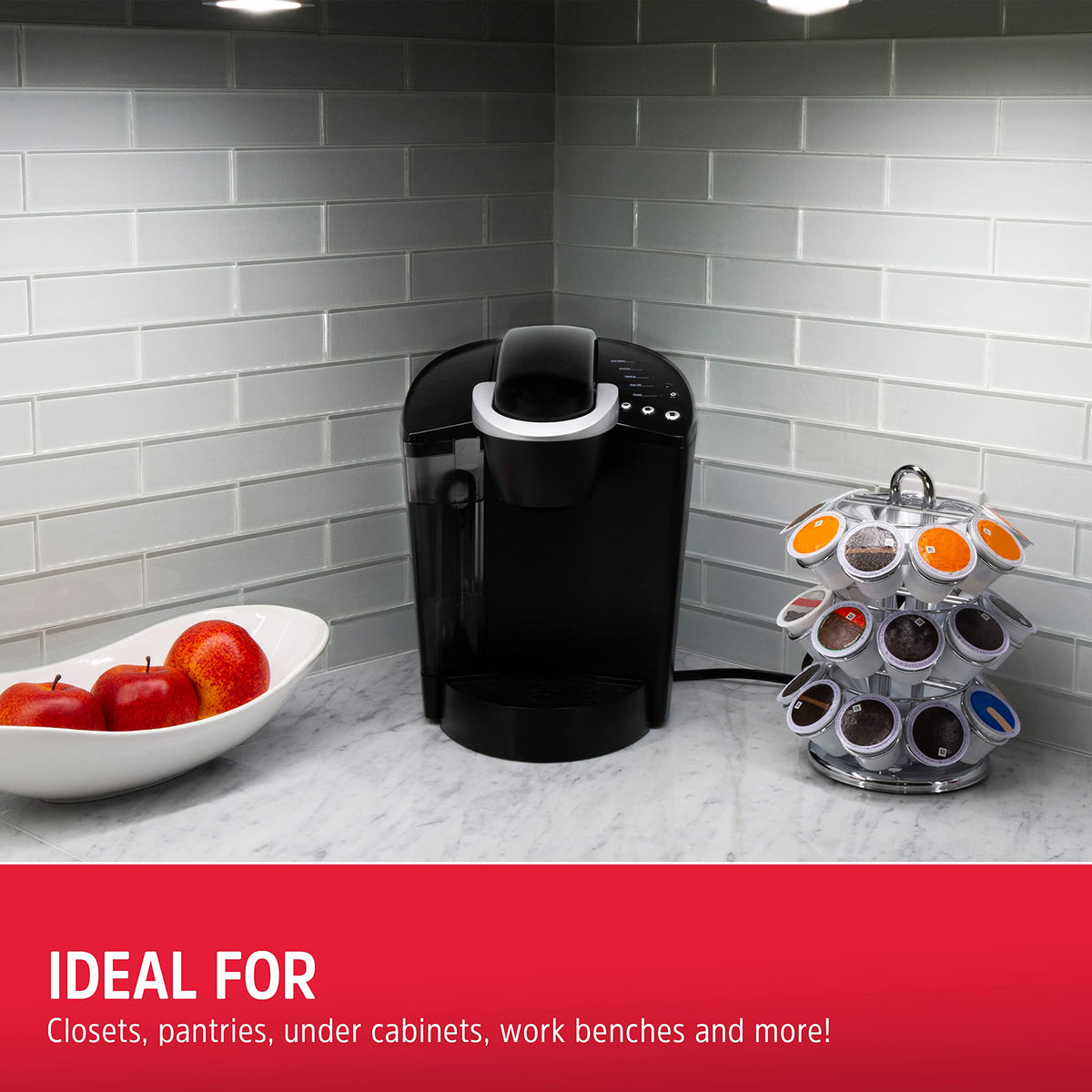 Laundry room setup using Energizer puck lights for practical task lighting