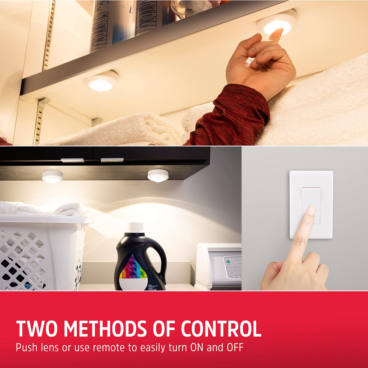 Energizer puck light with wall switch remote ready for convenient control