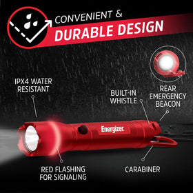 Energizer R-300 IPX4 water resistance supports outdoor use in wet conditions