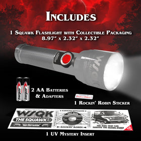 Energizer Stranger Things Squawk supports two D or two AA batteries with adapters