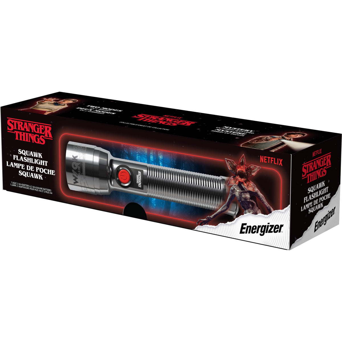 Energizer Stranger Things Squawk includes a convenient hanger ring for camping setups