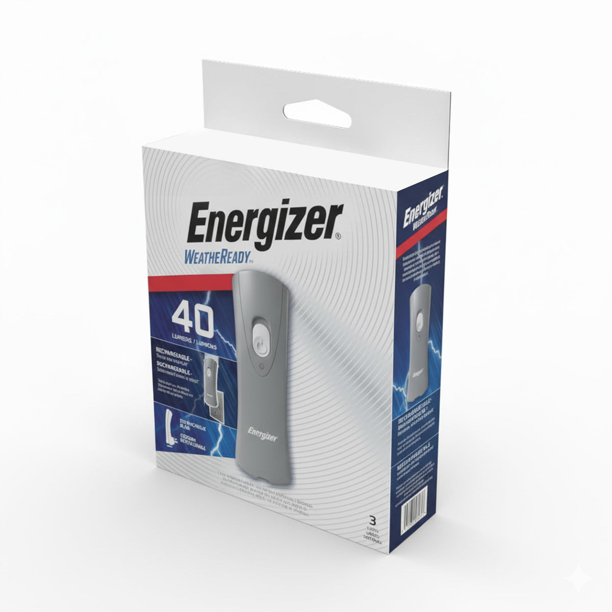 Energizer Weatheready handheld-rechargeable compact light for emergencies.