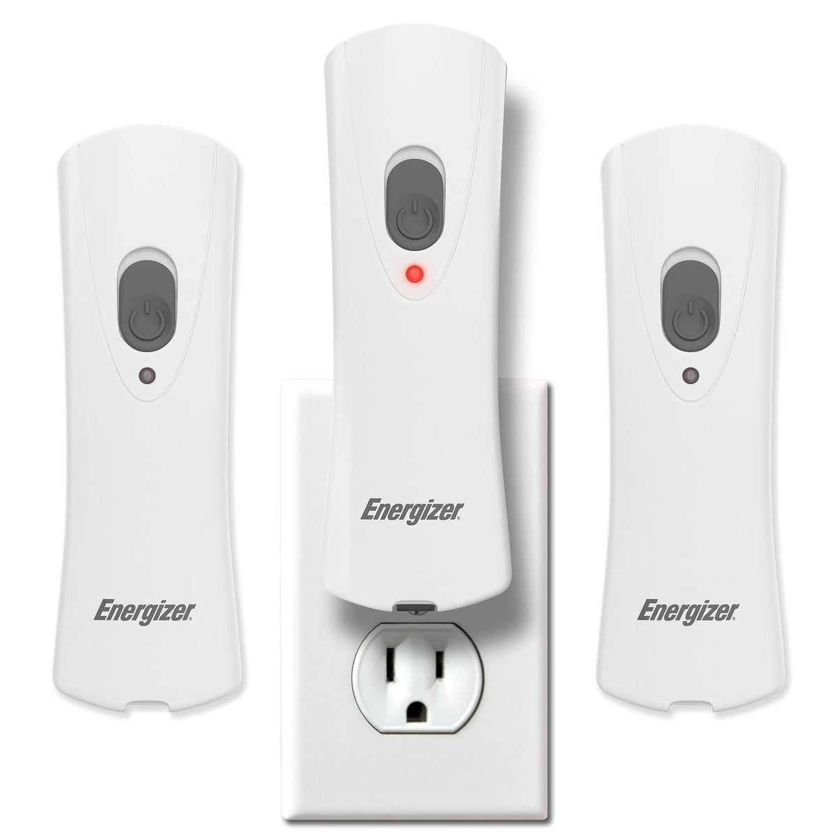 Energizer Weatheready plug-in flashlight in wall outlet for quick, ready illumination