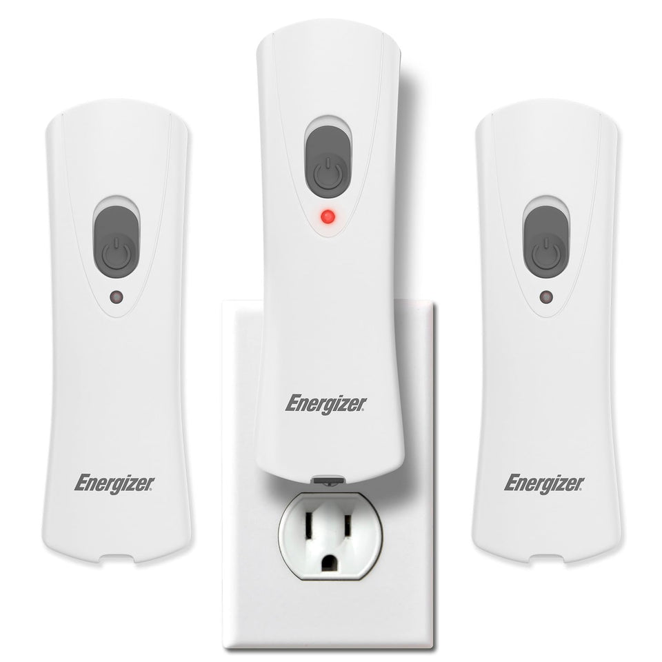 Energizer Weatheready plug-in flashlight in wall outlet for quick, ready illumination