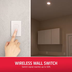 Energizer wireless switch remote shown with the light for easy control.