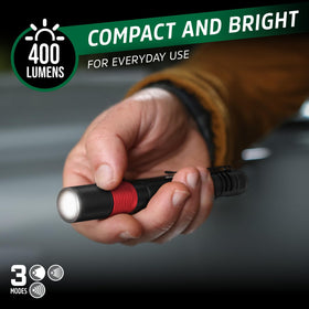 Energizer X-400 pen light delivers 400 lumens for close-up tasks.