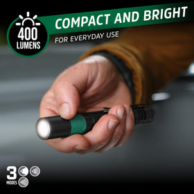 Energizer X-400 emits a bright 400-lumen beam for close-up tasks.