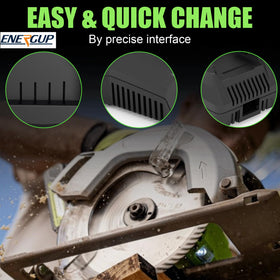 Energup CAF806 supports BAG708, BAG709, BAG710 batteries for Greenworks 24V.