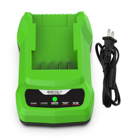 Energup 24V CAF806 charger front view, compact and easy to store.