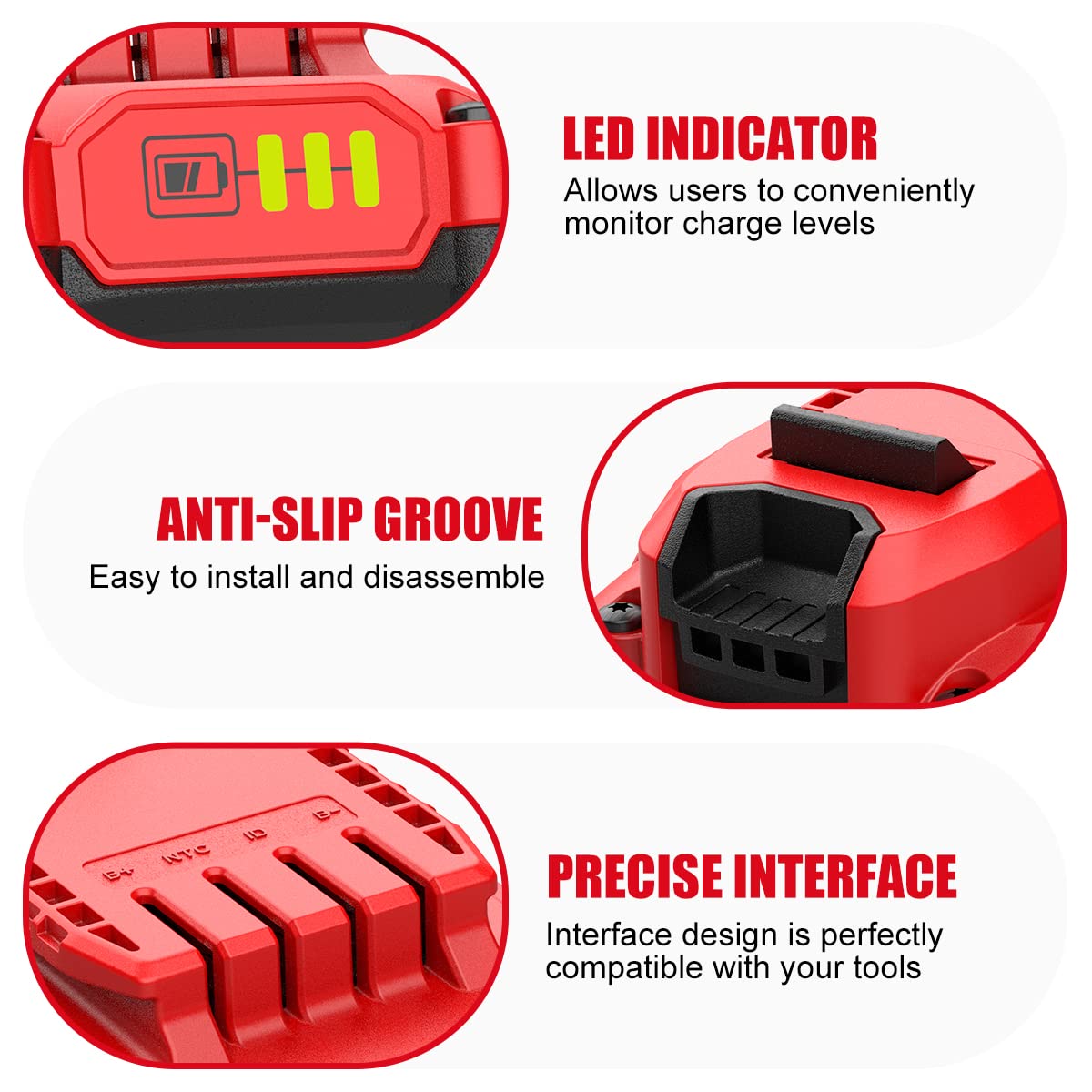 Energup 2Pack V20 batteries side view showing compact design