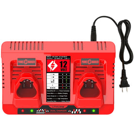 Energup 2-port 12V charger ready for Milwaukee compatibility, charging fast.