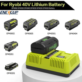 energup OP401 dual-port charger back view with accessible ports