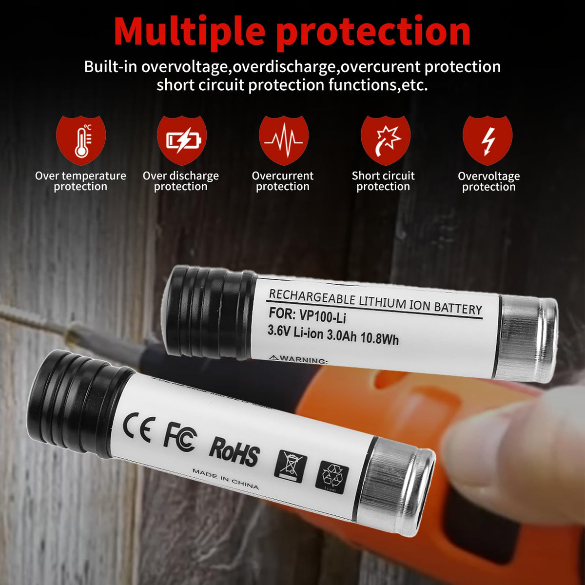 Energup 3.6V 3000mAh Li-ion battery delivers steady Versapak performance.