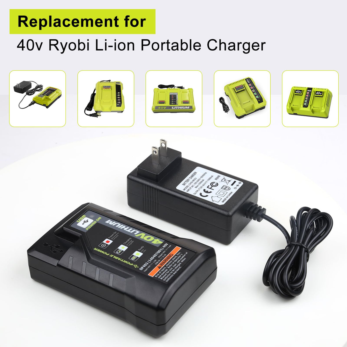 energup OP404 LED indicators clearly show charge status
