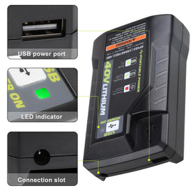 energup OP404 quick-charge technology supports Ryobi 40V battery models