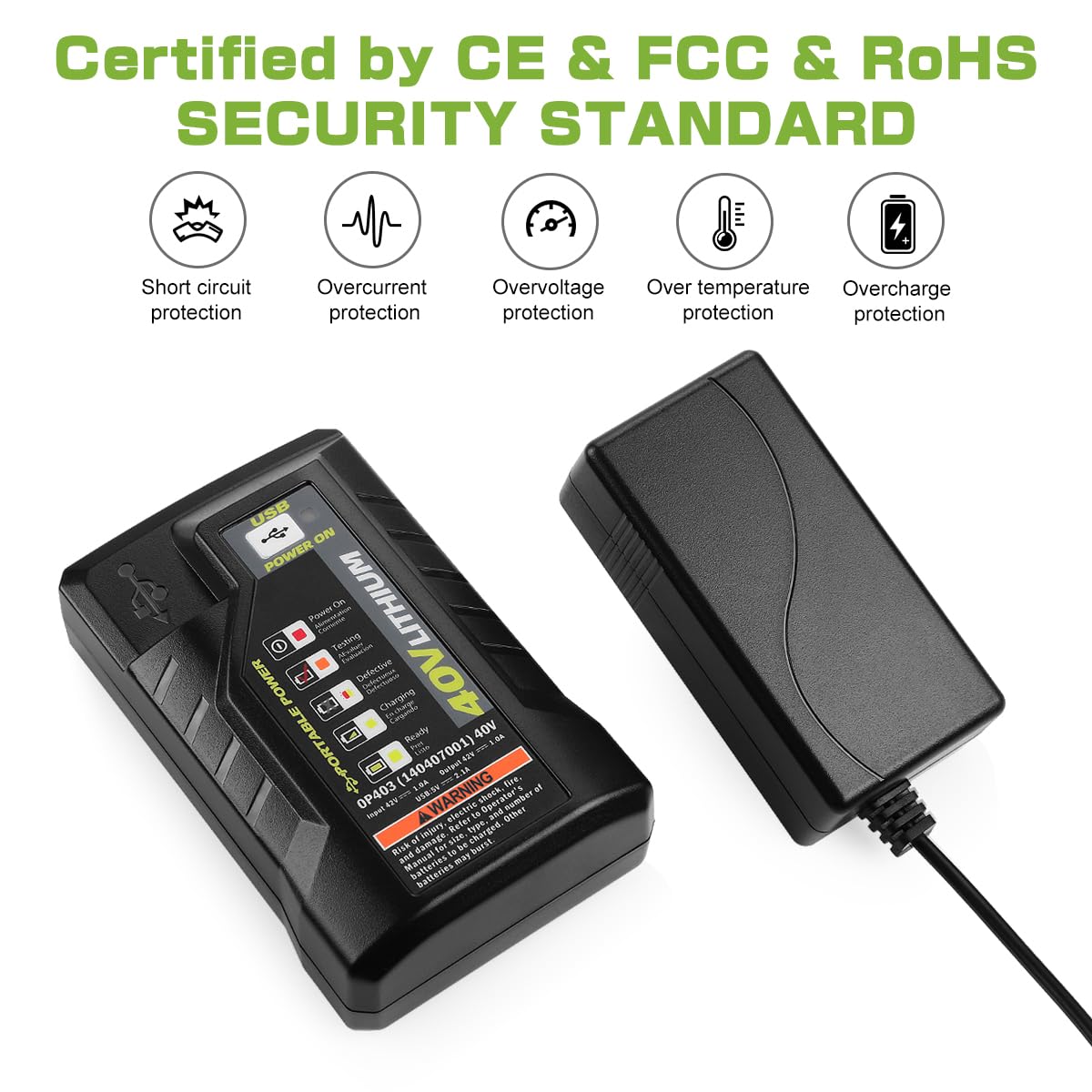 energup OP404 serves as a reliable spare charger for Ryobi 40V batteries