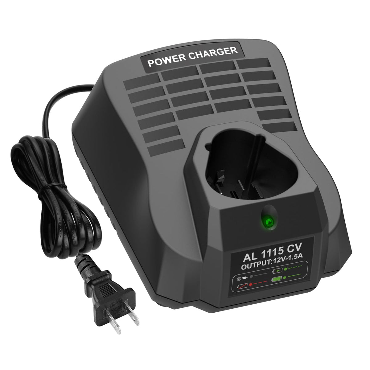 Energup AL1115CV charger front view for Bosch 12V batteries, reliable home charging.