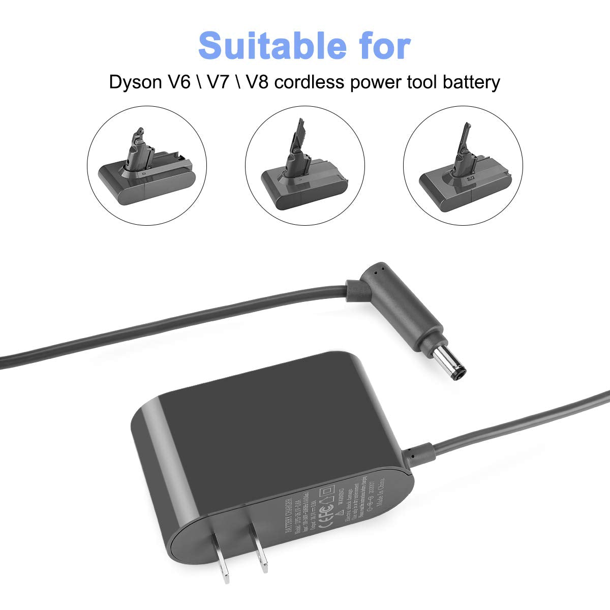 Energup charger compatibility with Dyson V6/V7/V8 models for seamless use.