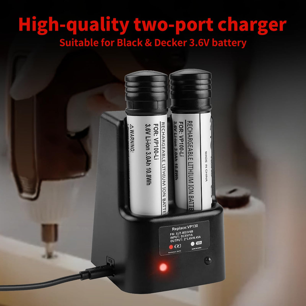Energup charger LED indicator shows charging status at a glance.