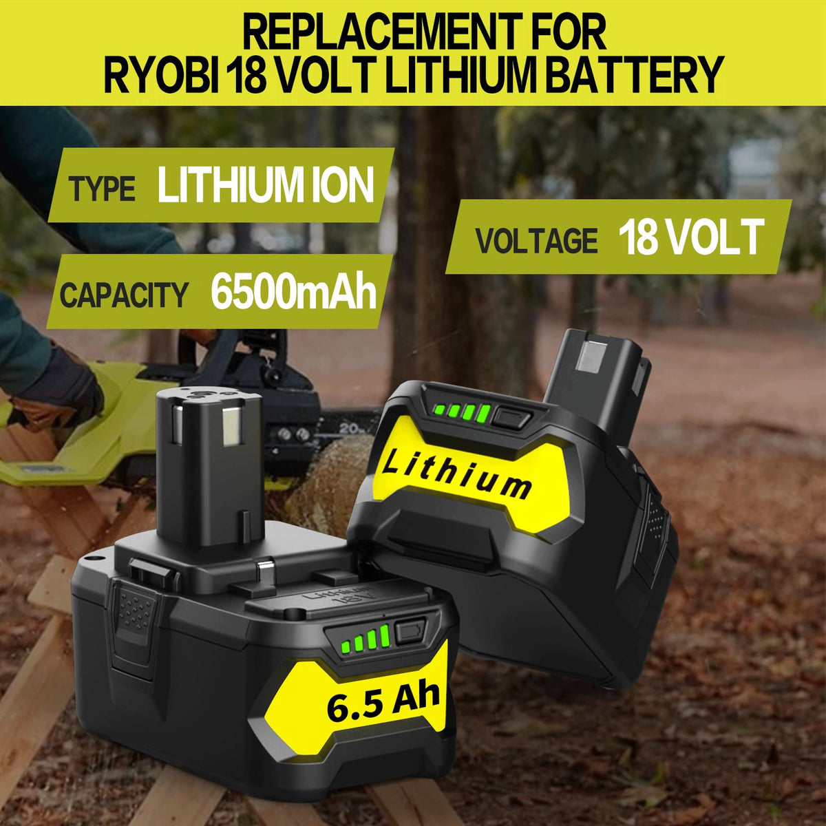 Energup Ryobi 18V battery P103 ready for professional-grade performance