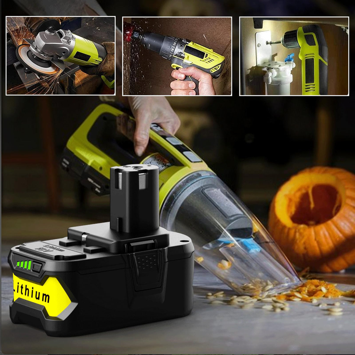 Energup Ryobi 18V battery P105 high capacity for extended tasks