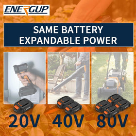 energup Worx 20V battery 2-pack charging slot showing easy charging compatibility