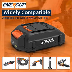 energup Worx 20V battery 2-pack durability shell withstands daily use