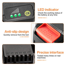 energup Worx 20V battery 2-pack side profile highlighting quick swap and balance
