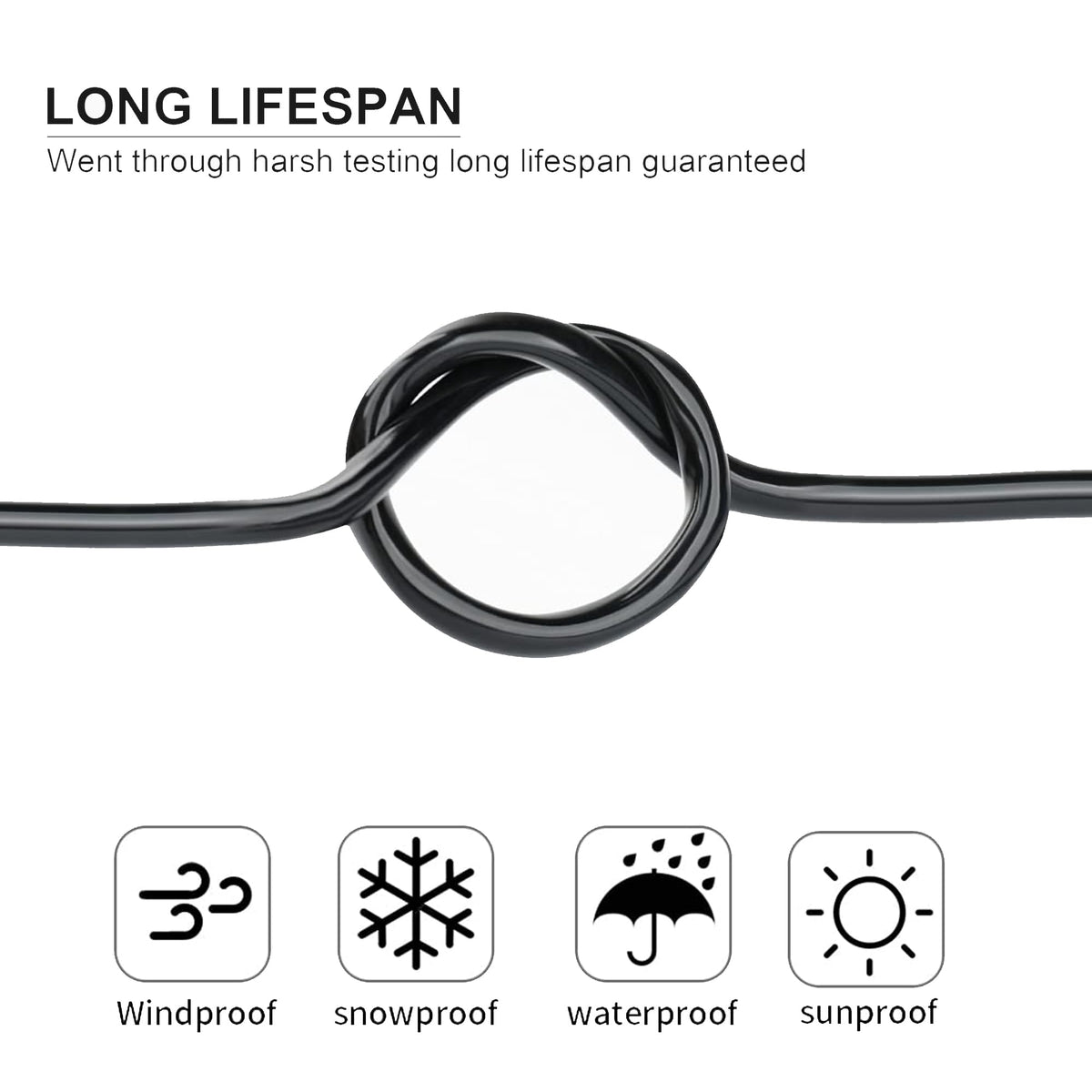 Enerjour 18 AWG 3-conductor wire black PVC jacket for outdoor use