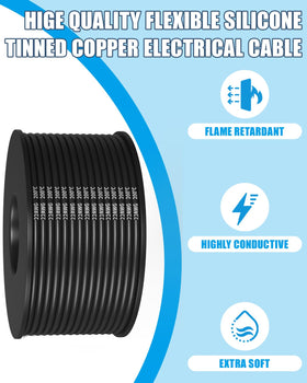 Enerjour 22 AWG black silicone wire spool for high-contrast automotive wiring