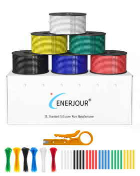 Enerjour 22 AWG red silicone wire spool for color-coded DIY wiring