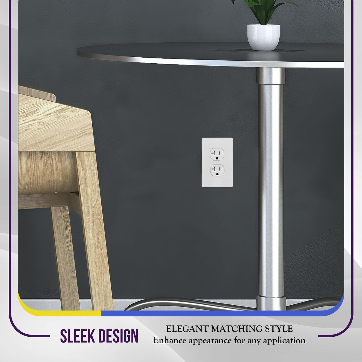 10-pack screwless wall plates for convenient upgrades across rooms.