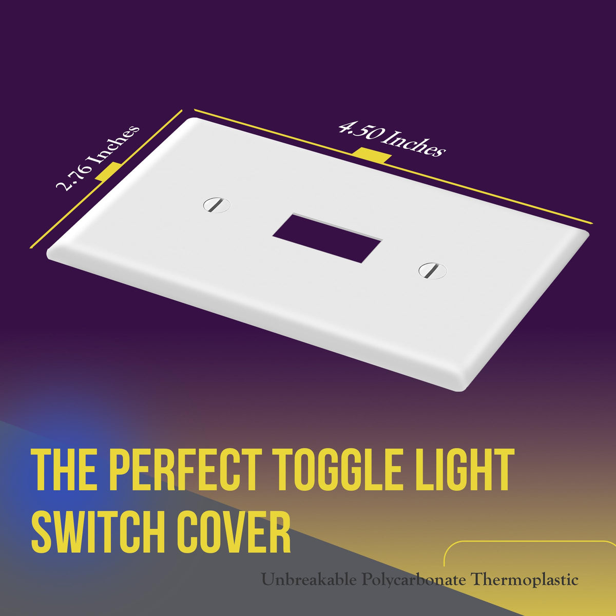 ENERLITES white switch cover close-up shows rugged material resisting impacts.