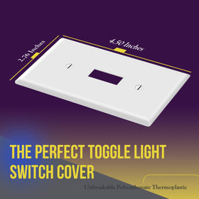 ENERLITES white switch cover close-up shows rugged material resisting impacts.