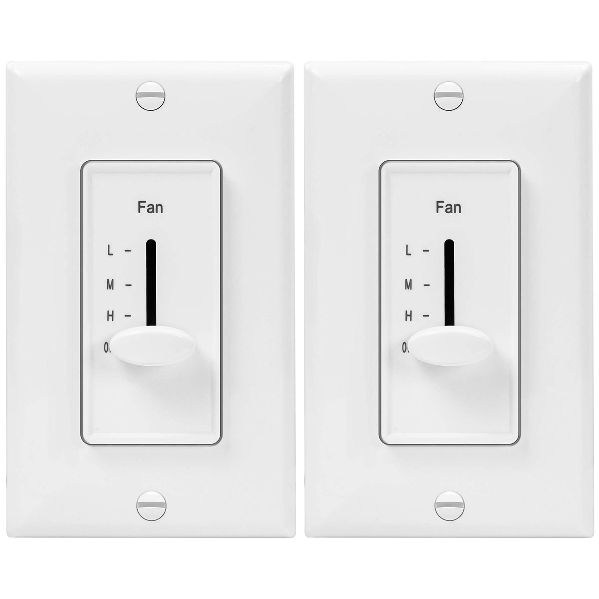 ENERLITES 3-speed decor wall fan switch in white for quiet control.